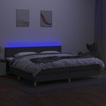 vidaXL Sommier à lattes de lit et matelas et LED Gris foncé 200x200 cm
