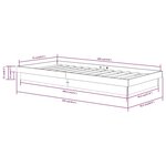 vidaXL Cadre de lit bois massif 75x190 cm petit simple