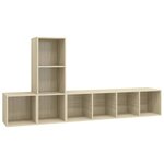 vidaXL Ensemble de meuble TV 3 Pièces Chêne sonoma Bois d'ingénierie