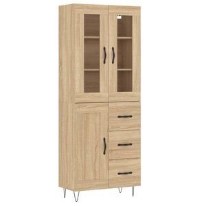 vidaXL Buffet haut Chêne sonoma 69 5x34x180 cm Bois d'ingénierie