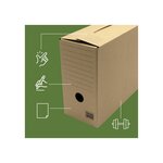 Pack and Move - Lot de 8 boîtes d'archives en carton ondulé robuste - 33 5 x 12 x 24 cm - Organisation pratique