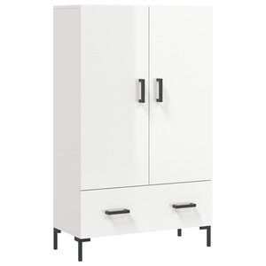 vidaXL Buffet haut blanc brillant 69 5x31x115 cm bois d'ingénierie