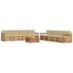 vidaXL Ensemble de canapés d'extérieur 9 Pièces Naturel et Beige