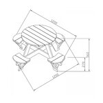 AXI Table Picnic UFO ronde Arc en ciel 20x120x56 cm