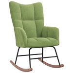 vidaXL Chaise à bascule avec repose-pied Vert clair Velours