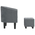 vidaXL Fauteuil avec repose-pied gris foncé velours