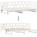 vidaXL Lit de jour avec gigogne et tiroirs sans matelas blanc 90x200cm
