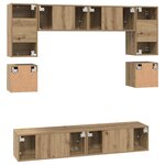 vidaXL Ensemble meuble TV 8 Pièces chêne artisanal 80 x 30 x 30 cm