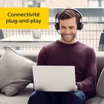 Jabra evolve2 65 casque pc sans fil avec station de charge - casque mono ecouteur certifié microsoft teams avec batterie longue