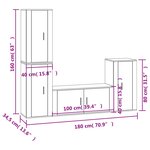 vidaXL Ensemble de meubles TV 4 Pièces Blanc Bois d'ingénierie
