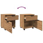 vidaXL Classeur mobile avec roues chêne artisanal 45x38x54 cm