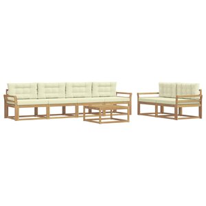 vidaXL Ensemble de canapés d'extérieur 6 pc Blanc et crème