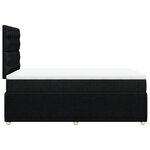 vidaXL Sommier à lattes de lit avec matelas noir 120x190 cm tissu