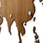 Mimi innovations décoration carte du monde murale bois noyer 130x78 cm