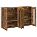 vidaXL Armoires murales 2 Pièces Bois vieilli 69 5x34x90 cm Bois d'ingénierie