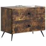 vidaXL Cabinet de chevet avec tiroir Chêne fumé 62 x 34 5 x 47 5 cm