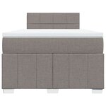 vidaXL Sommier à lattes de lit avec matelas Taupe 120x200 cm Tissu