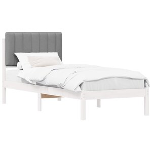 vidaXL Cadre de lit avec tête de lit rembourrée Gris clair 80 x 200 cm