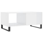 vidaXL Table basse Blanc brillant 90x50x40 cm Bois d'ingénierie