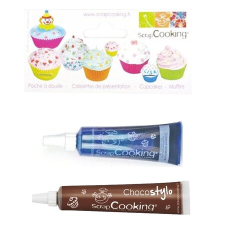 Stylo chocolat + Colorant alimentaire liquide tube Bleu