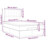 vidaXL Cadre de lit ottoman avec matelas gris clair 120x190 cm velours
