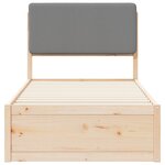 vidaXL Cadre de lit avec tête de lit rembourrée Gris clair 90 x 190 cm