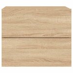 vidaXL Tables de chevet murales avec lumières LED 2 Pièces chêne sonoma