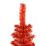 vidaXL Arbre de Noël mince pré-éclairé et boules rouge 180 cm