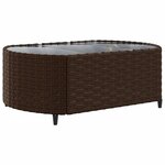 vidaXL Salon de jardin 4 Pièces avec coussins marron résine tressée