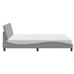 vidaXL Lit avec matelas gris clair 160x200 cm tissu