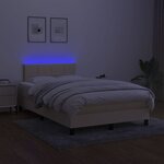 vidaXL Sommier à lattes de lit avec matelas LED Crème 120x200 cm Tissu