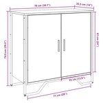 vidaXL Buffet chêne fumé 78x35 5x74 5 cm bois d'ingénierie