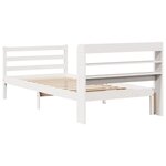 vidaXL Cadre de lit avec tête de lit sans matelas blanc 90x190 cm