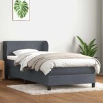 vidaXL Sommier à lattes de lit et matelas gris foncé 90x210 cm velours