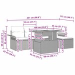 vidaXL Ensemble de salle à manger de jardin avec coussins  6 pièces en rotin synthétique noir et acacia