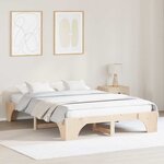 vidaXL Cadre de lit Pin massif 207 x 167 x 30 cm Bois massif en pin