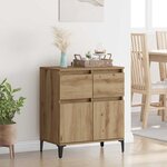 vidaXL Buffet Chêne artisanal 60 x 35 x 70 cm Bois d'ingénierie et fer