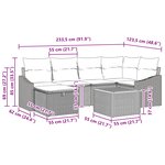 vidaXL Ensemble de canapé de jardin avec coussin 7 Pièces Noir polyrotin