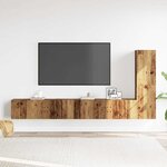 vidaXL Ensemble de meuble TV mural 3 Pièces vieux bois bois d'ingénierie