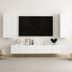 vidaXL Ensemble de meubles TV 5 Pièces Blanc Bois d'ingénierie