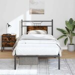 vidaXL Cadre de lit sans matelas chêne fumé 90x190cm bois d'ingénierie