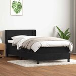 vidaXL Sommier à lattes de lit avec matelas noir 80x210 cm velours
