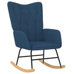 vidaXL Chaise à bascule avec repose-pied Bleu Tissu