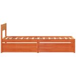 vidaXL Cadre de lit sans matelas cire marron 100x200cm bois pin massif