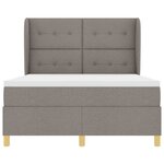 vidaXL Lit à ressorts avec matelas gris foncé 90x190 cm Taupe tissu
