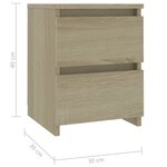 vidaXL Tables de chevet 2 Pièces Chêne sonoma 30 x 30 x 40 cm Aggloméré