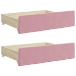 vidaXL Lit de jour avec gigogne et tiroirs rose 80x200 cm velours