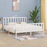vidaXL Cadre de lit Blanc Bois massif 200x200 cm