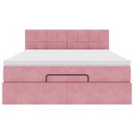 vidaXL Cadre de lit ottoman avec matelas rose 140x190 cm velours