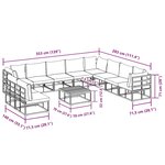 vidaXL Ensemble de canapé de jardin 11 Pièces Noir 70 x 70 x 32 cm